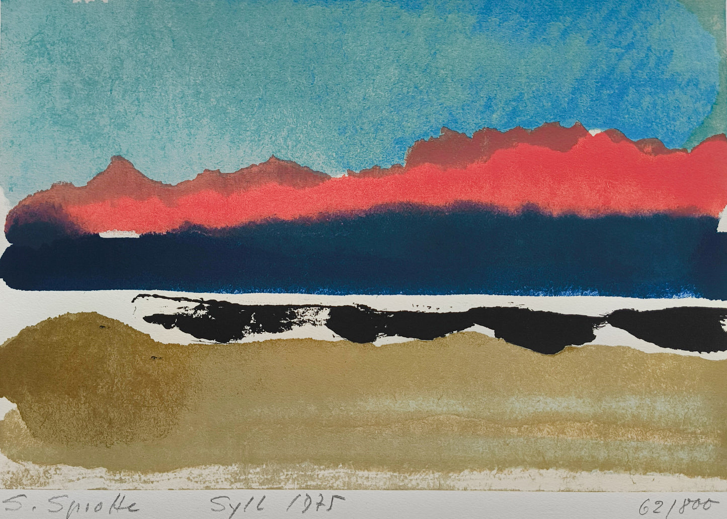 Sprotte, Siegward, Rote Wolke,  25,5 x 37,5cm, Serigraphie, 1975