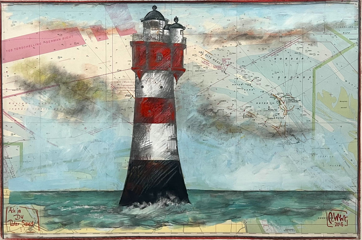 West, Ole, Ach ja Du Roter Sand, 40 x 60cm, Unikat, Mischtechnik