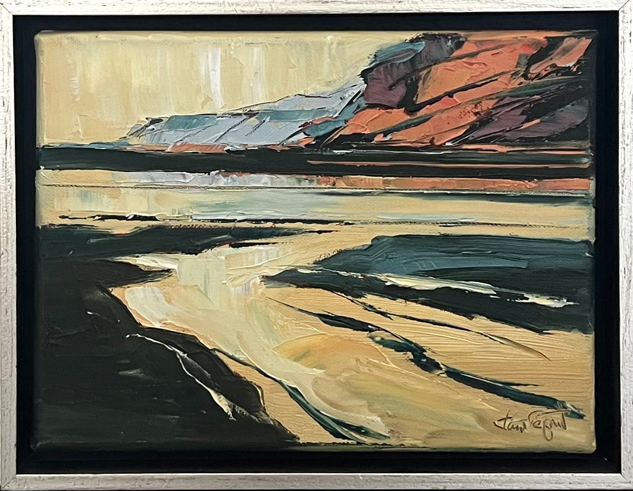 Tegtmeier, Claus, Rotes Kliff, 18 x 24cm, Öl auf Leinwand