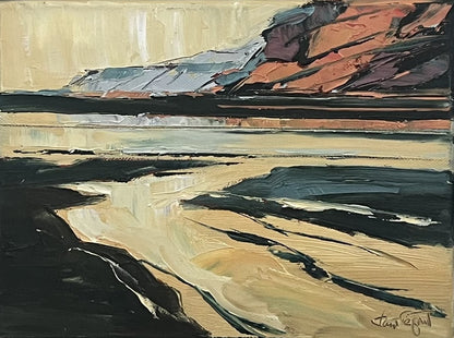 Tegtmeier, Claus, Rotes Kliff, 18 x 24cm, Öl auf Leinwand