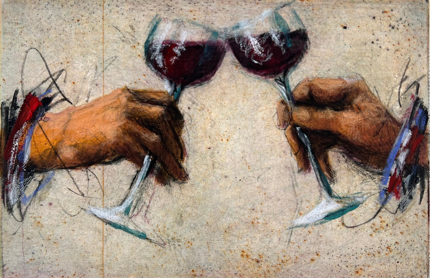 Wever, Peter, Rotwein Anstoßer, 12,9 x 19,3cm, 117/150, Radierung (Kopie)