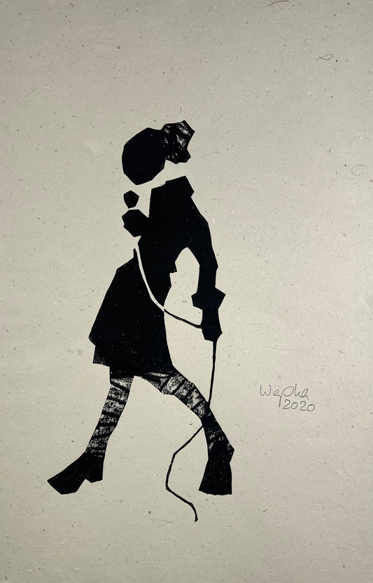 Weiss, Karina, Sängerin II, 83 x 55cm, Holzschnitt