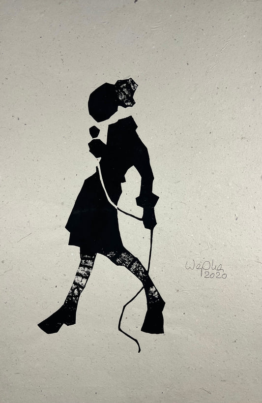 Weiss, Karina, Sängerin I, 83 x 55cm, Holzschnitt