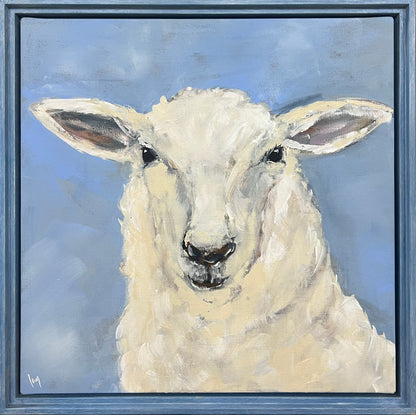 Ramm, Ines, Schaf "Flora", 50 x 50, Acrylgemälde