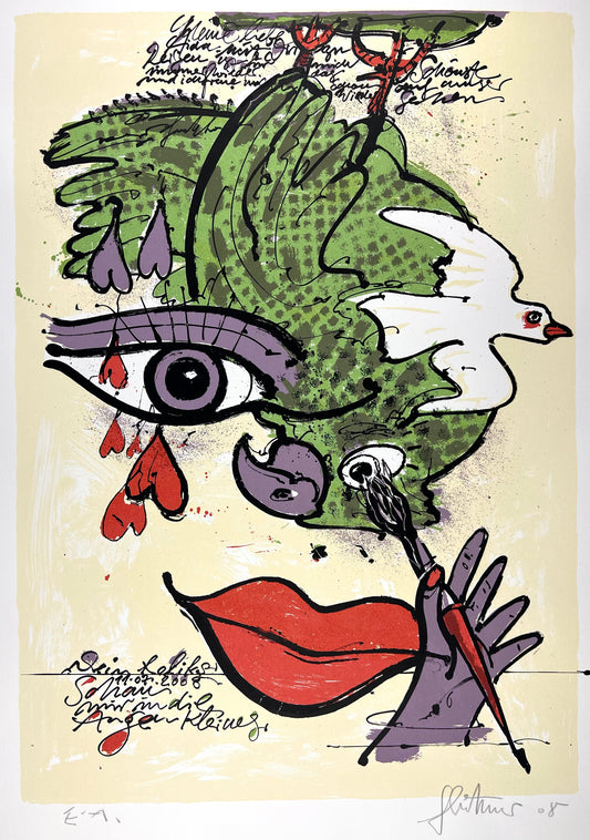 Büttner, Feliks, Schau mir in die Augen, 64 x 46cm, e.a., Siebdruck, 2008