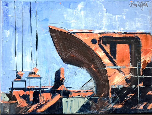 Tegtmeier, Claus, Schiffsreflektionen, 18 x 24cm, Öl auf Leinwand