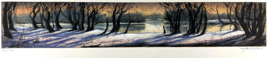 Wever, Peter, Schneeufer, 13,2 x 79,3cm, 48/100, Radierung