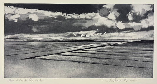 Werkmeister, Wolfgang, Schobüller Bucht, 38,7 x 57,5cm, 5/65, Westküstenzyklus II, Radierung, 2003