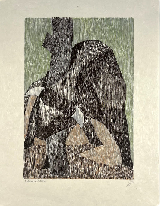 Hermanns, Gerhard, Schüerpool, Bulle, 30 x 20,5cm, I/X, Holzschnitt, 1979
