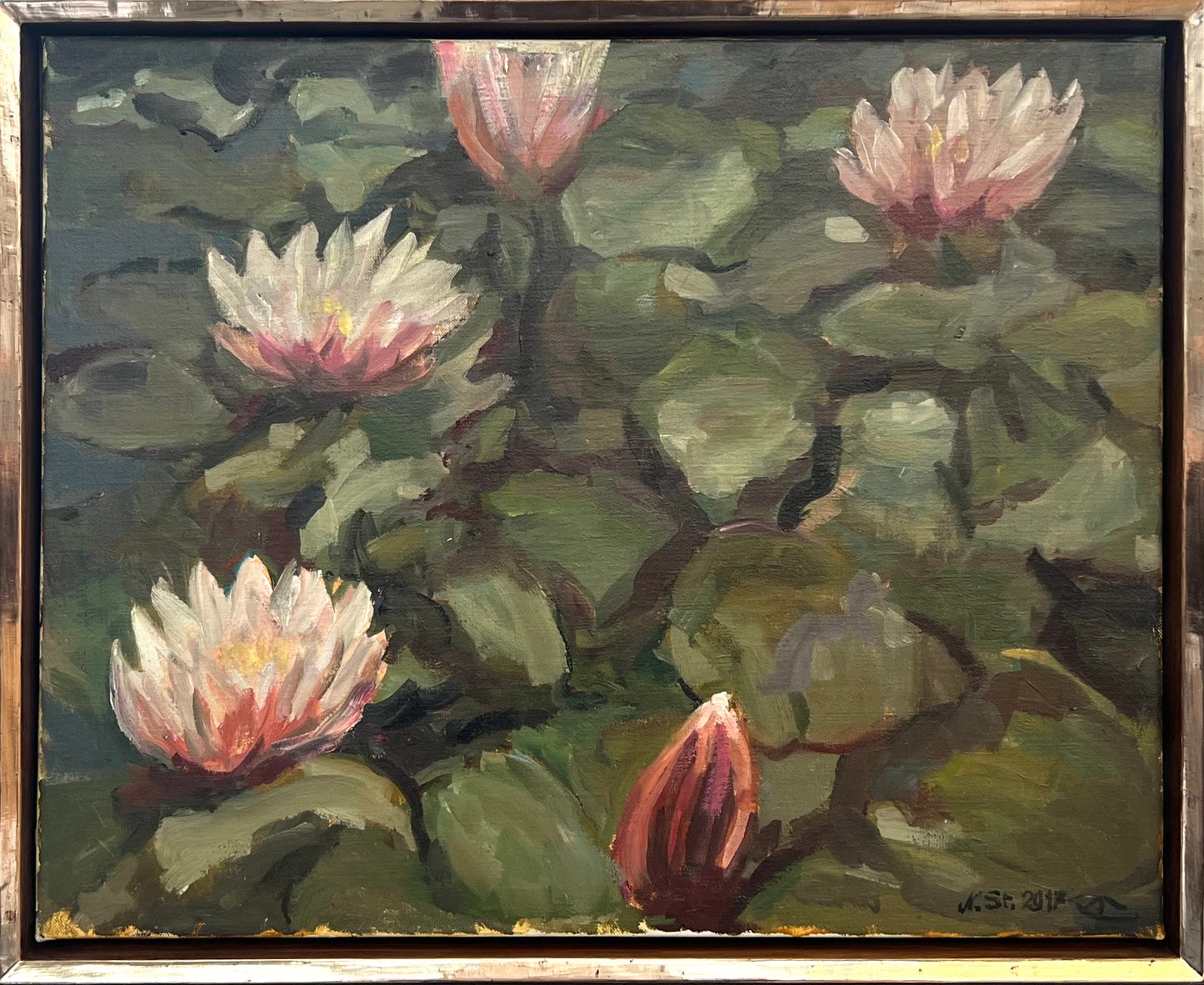 Störtenbecker, Nikolaus, Seerosen, 2017, Öl auf Leinwand, 40 x 50 cm