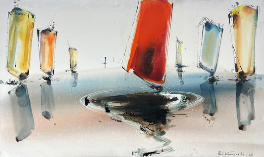 Kaminski, Paul, Segler II, 90 x 150cm, Öl auf Leinwand