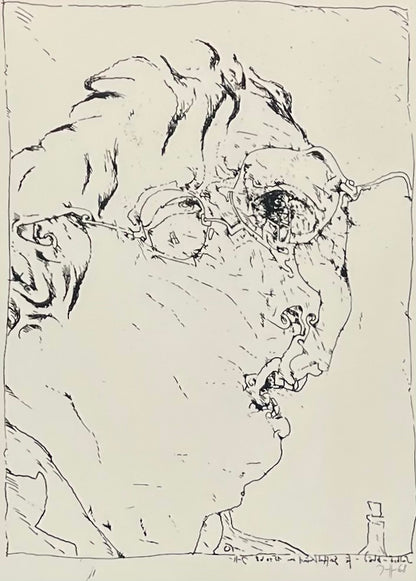 Janssen, Horst, Selbstporträt, 37 x 28cm, Lithografie, 1968
