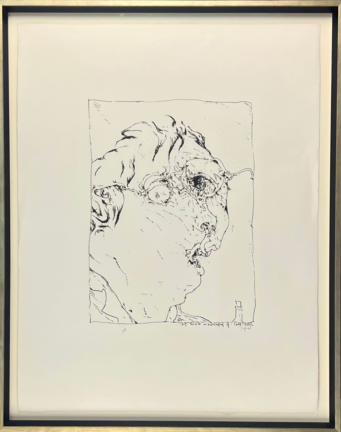 Janssen, Horst, Selbstporträt, 37 x 28cm, Lithografie, 1968
