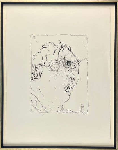 Janssen, Horst, Selbstporträt, 37 x 28cm, Lithografie, 1968
