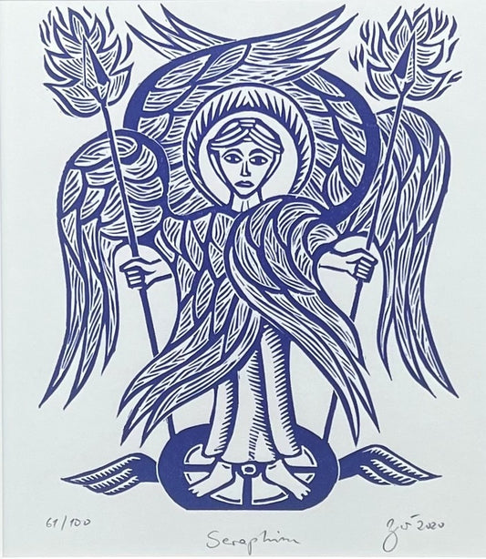 Zwirnmann, Katja, Seraphim//Kleines Pandämonium, 22,5 x 16,5cm, 61/100, Linolschnitt, 2020