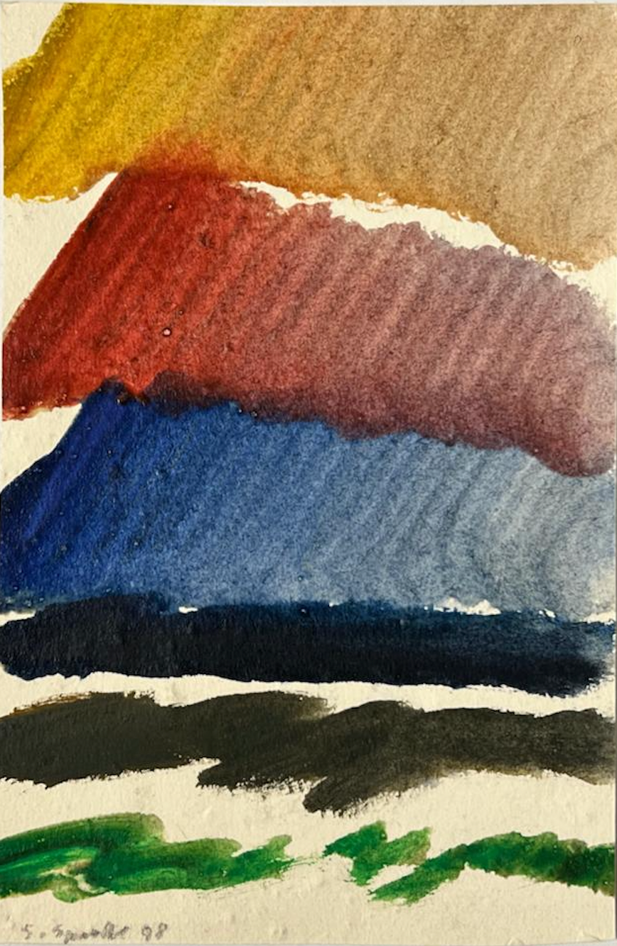 Sprotte, Siegward, Farbiger Morgen III 1998, Gouache auf Karton, 22,4 x 14,5 cm
