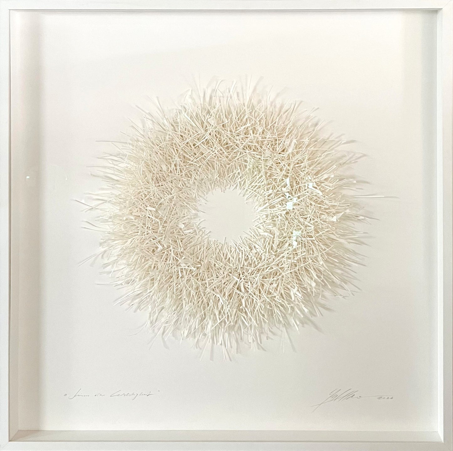 Mierzwa, Gabriele, Sinn der Leichtigkeit, 90 x 90cm, Unikat, 3D-Papierobjekt, Objektrahmen mit Museumsglas