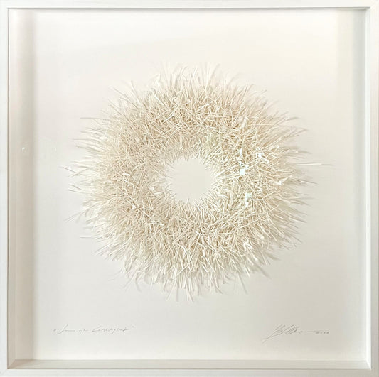 Mierzwa, Gabriele, Sinn der Leichtigkeit, 90 x 90cm, Unikat, 3D-Papierobjekt, Objektrahmen mit Museumsglas