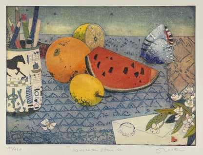 Votteler, Jutta, Sommerstunde,25 x32cm,  14/120, Farbradierung