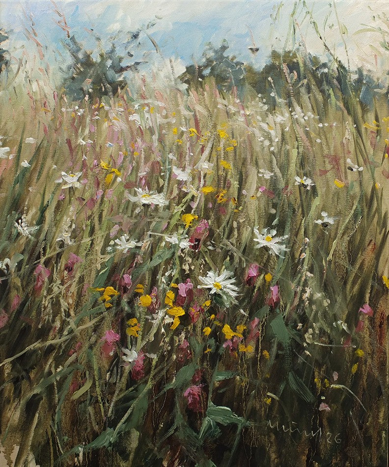 Meinel, Mathias, Sommerwiese II, 60 x 50cm, Öl auf Leinw., 2026