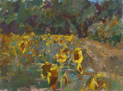 Wirtz, Björn, Sonnenblumen am Feld, 30 x 40cm, Ölgemälde