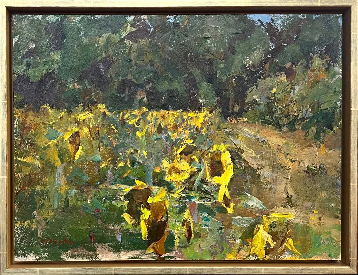 Wirtz, Björn, Sonnenblumen am Feld, 30 x 40cm, Ölgemälde