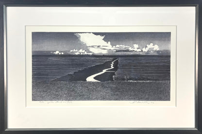 Werkmeister, Wolfgang, Später Abend a. Priel, 29,5 x 59cm, Westküstenzyklus II, Radierung