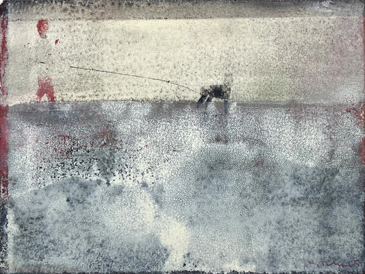 N+T, Nesterova und Tchepets, Spaziergänger, 14 x 19cm, Mischtechnik auf Papier