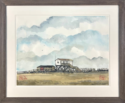 West, Ole, St.Peter-Ording, Schöner Tag, 35,8 x 47,7cm, Aquarell
