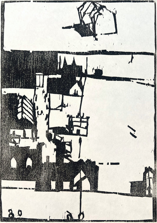 Knortz, Manuel, Stadtansicht, 33,5 x 25cm, 12/15, Holzschnitt