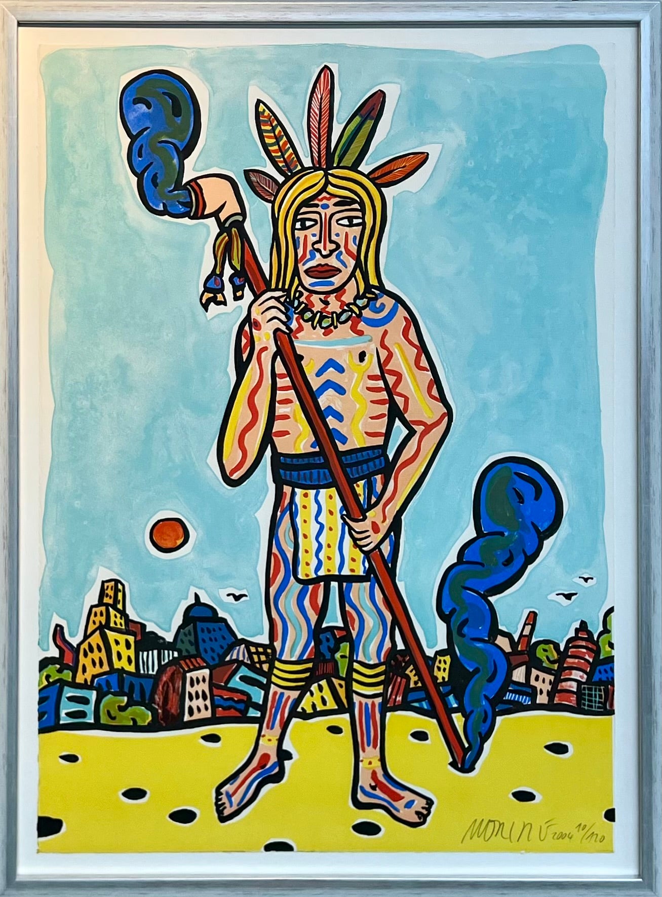 Götze, Moritz, Stadtindianer 76 x 56cm, 10/120, Lithografie