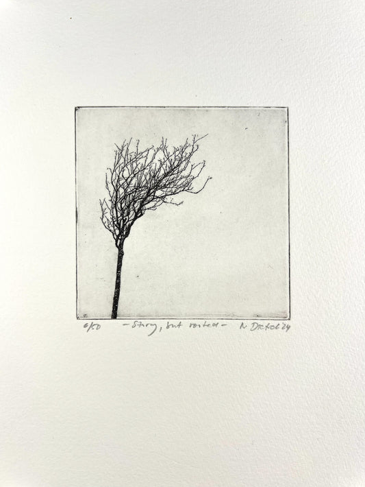 Dietrich, Nadine, Stormy, but rooted, 10 x 10cm, 6/50, Photopolymer Etching