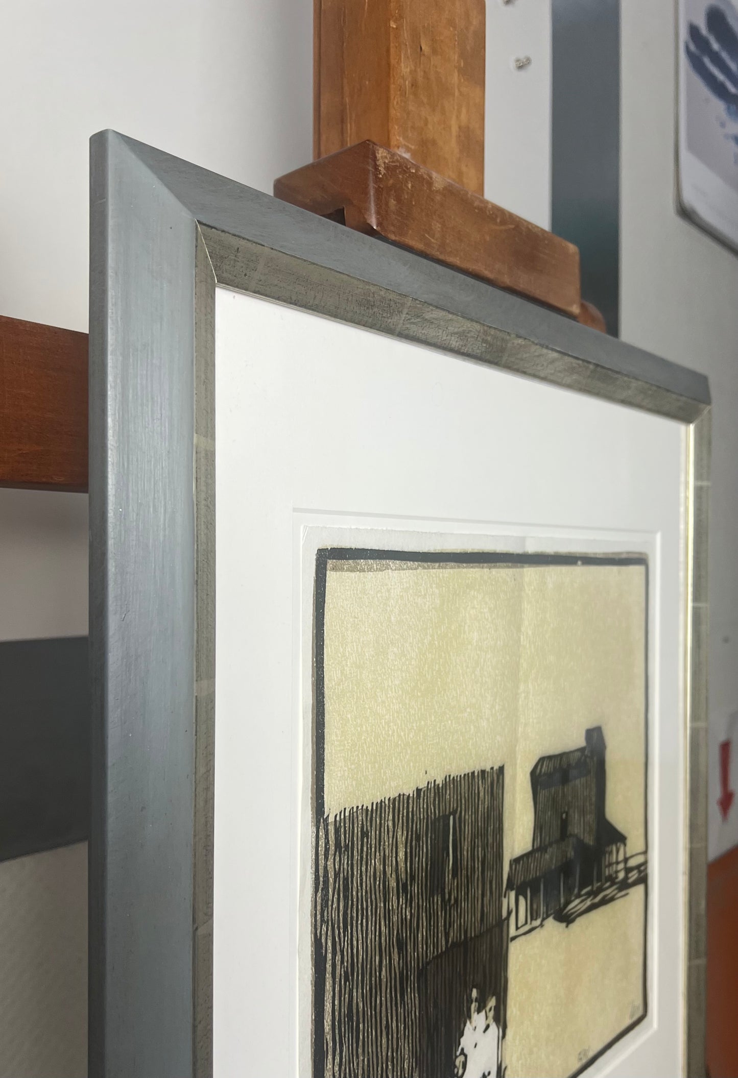 Knortz, Manuel, Strandbauten, 31 x 29,5cm, Holzschnitt