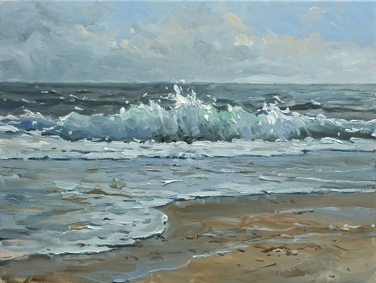 Meinel, Mathias, Strand bei Fjaltring II, 40 x 50cm, Öl auf Leinw., 2023