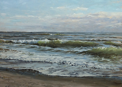 Meinel, Mathias, Strand bei Fjaltring I, 60 x 80cm, Öl auf Leinw., 2023