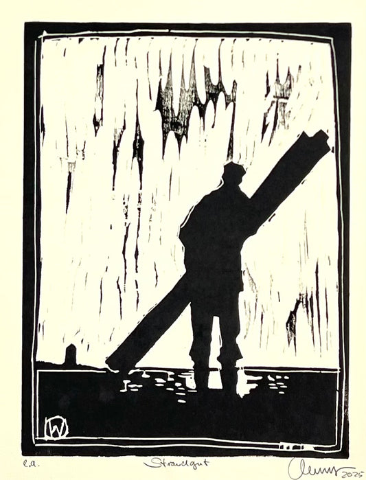 West, Ole, Strandgut, 30 x 22,5cm, e.a:; Holzschnitt 2025