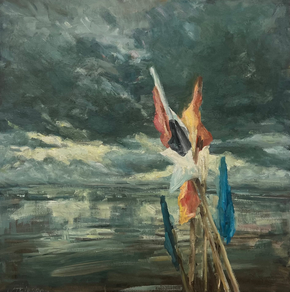 Thiessen, Vivien, Strand im Übergang, 50x50cm, Ölgemälde