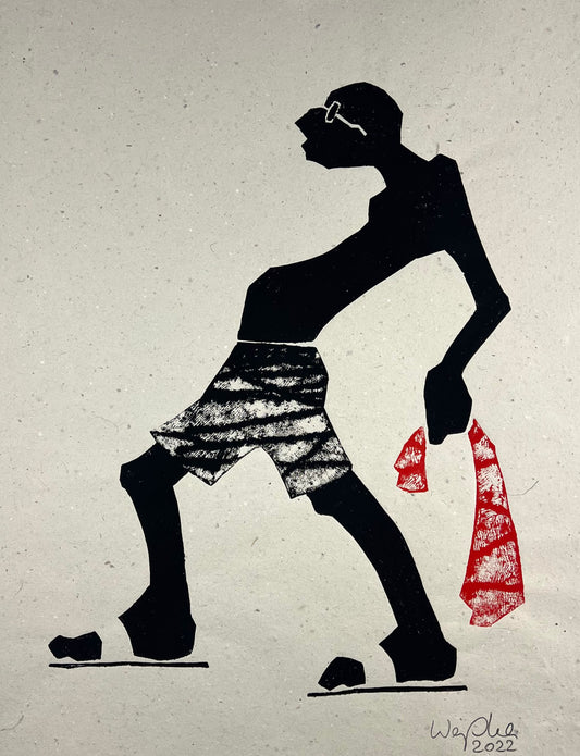 Weiss, Karina, Strandläufer III, 72 x 54cm, Holzschnitt