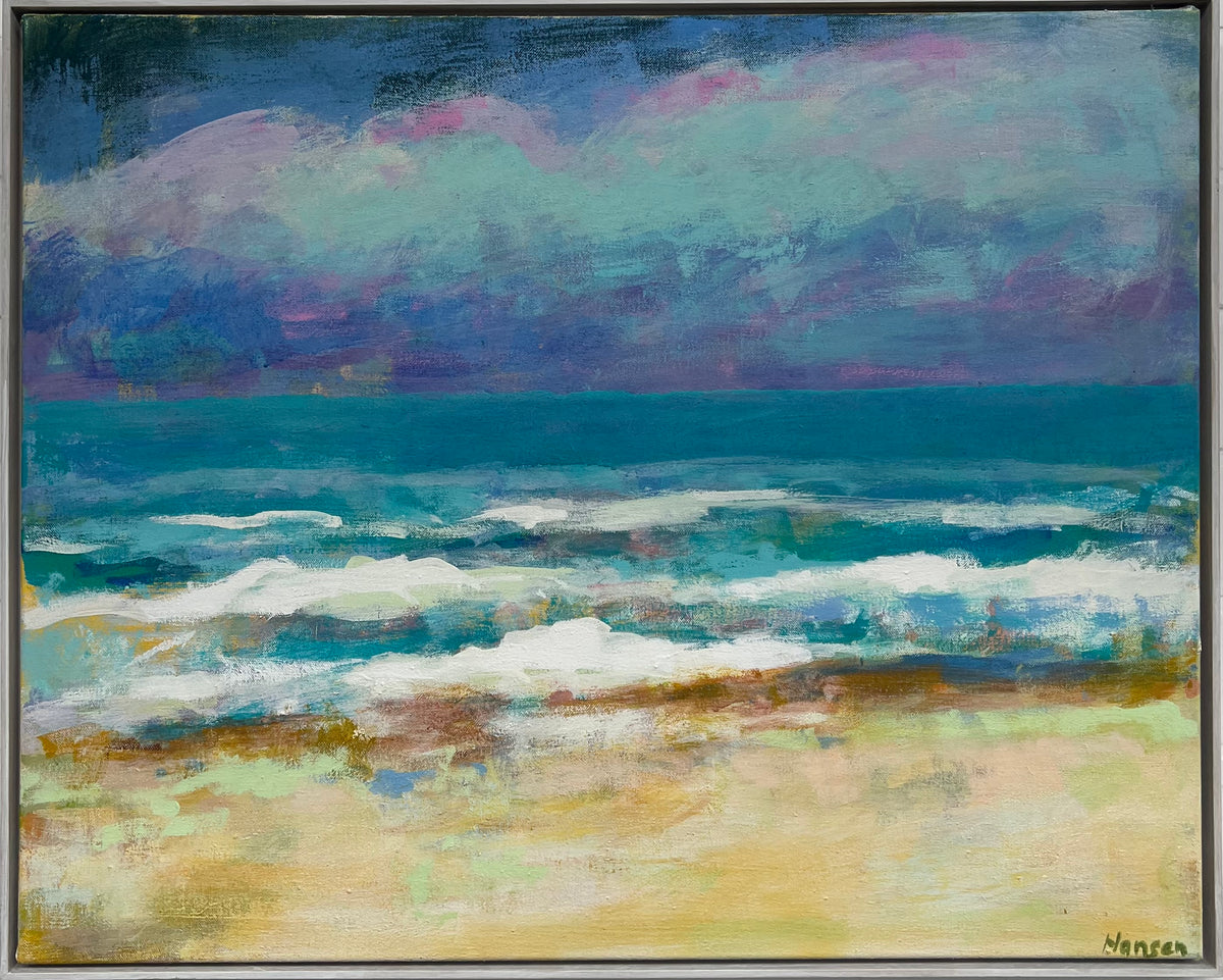 Hansen, Ulrike, Strand türkis, 80 x 100cm, Eitempera auf Leinwand, 2026