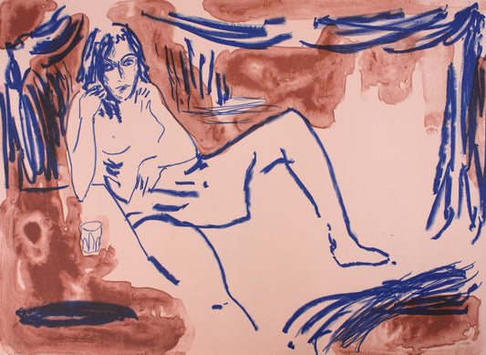 Stürup, Jasper S., Liegender Akt, 68 x 50cm, 2/44, Lithografie
