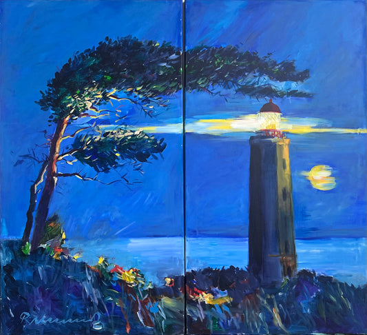 Linnenbrink, Peter, Sturmgeplagt Dipt., 110 x 120cm, Öl auf Leinwand