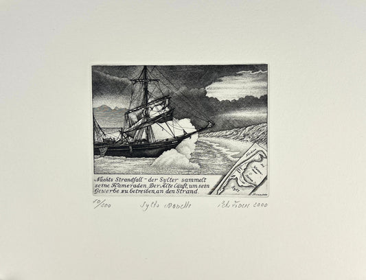 Froese, Peter, Sylter Novelle, 9 x 12cm, 70/200, Kupferstich, 2009