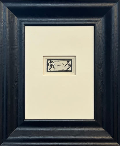 Nolde, Emil, Tänzer und Flötenspieler, 5,2 x 10,5cm, Holzschnitt, 1910