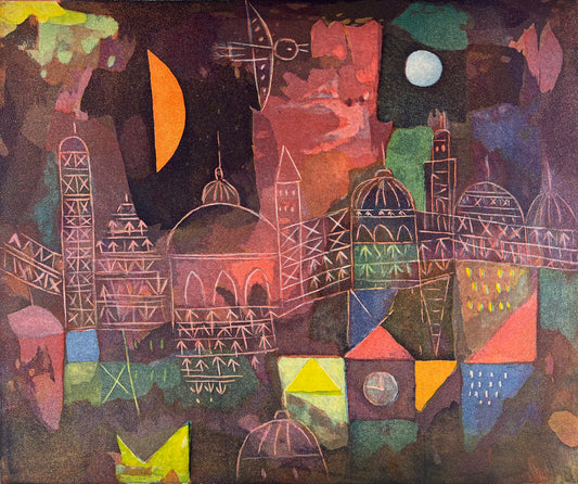 Takahashi, Yoshi, Historische Stadt, 60,5 x 75,5cm, Farbradierung