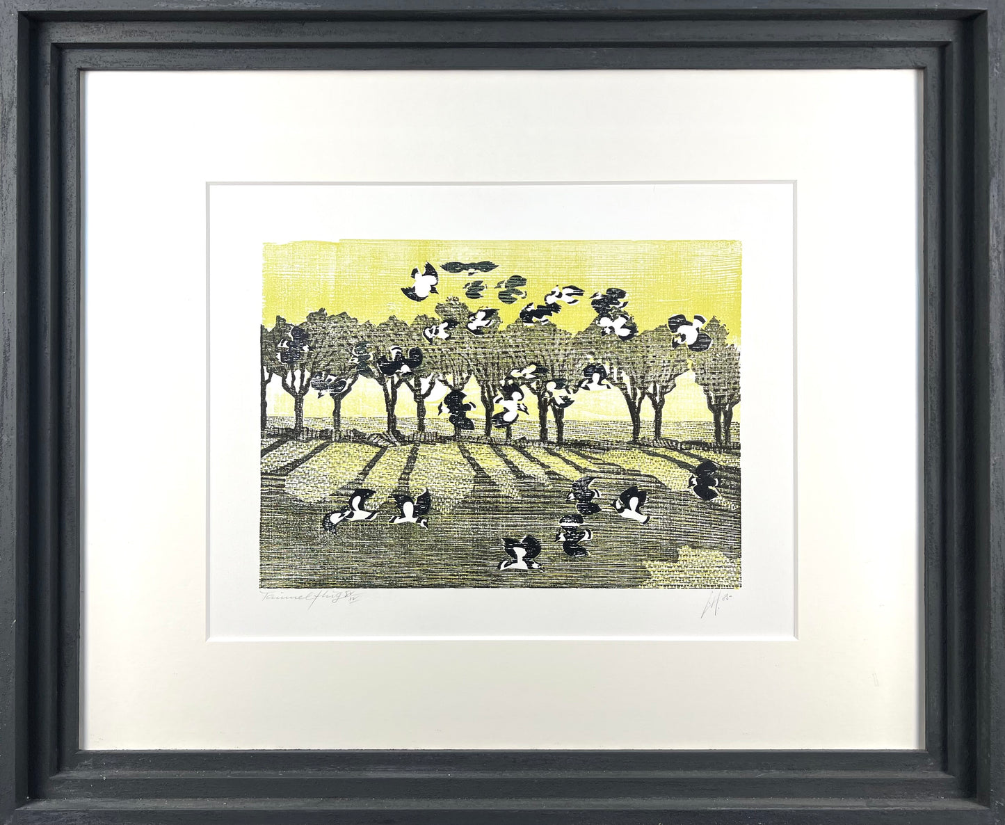 Hermanns, Gerhard, Taumelflug, 24 x 32,7cm, XV/XV, Holzschnitt, 1985