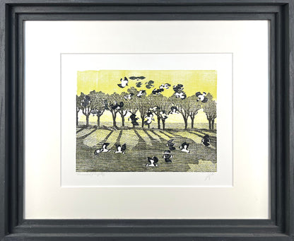 Hermanns, Gerhard, Taumelflug, 24 x 32,7cm, XV/XV, Holzschnitt, 1985