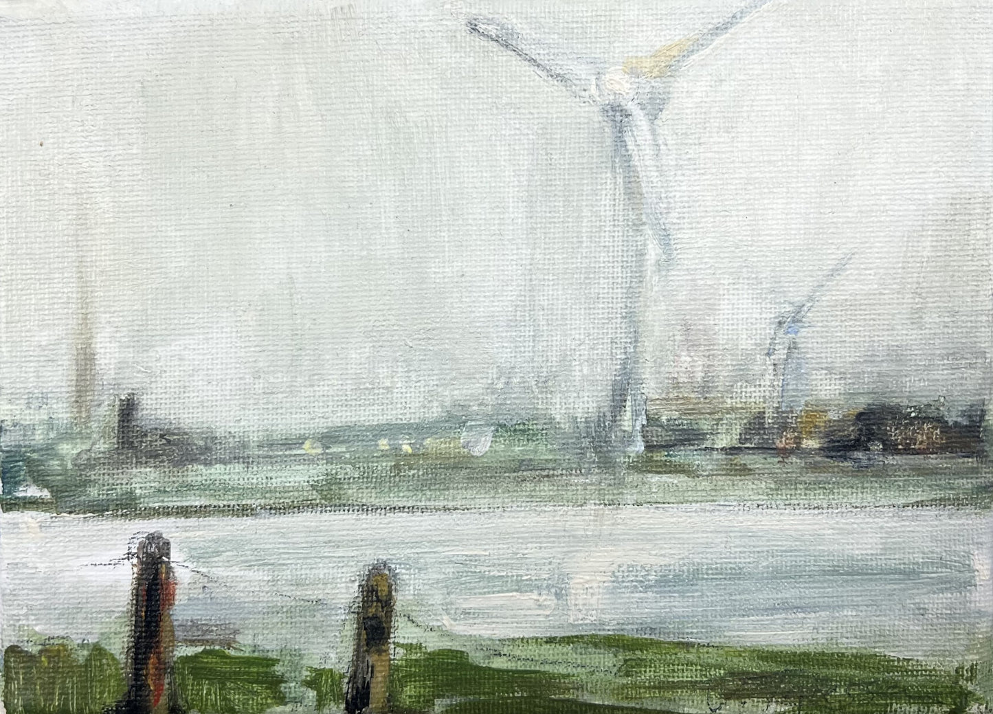 Thiessen, Vivien, Windrad, 13 x 18cm, Öl auf Leinwand