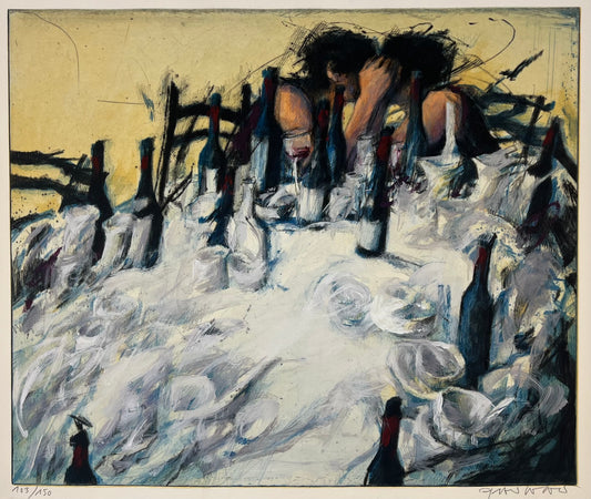 Wever, Peter, Tischgespräch hinter Händen, 49,5 x 59cm, 130/150, Radierung