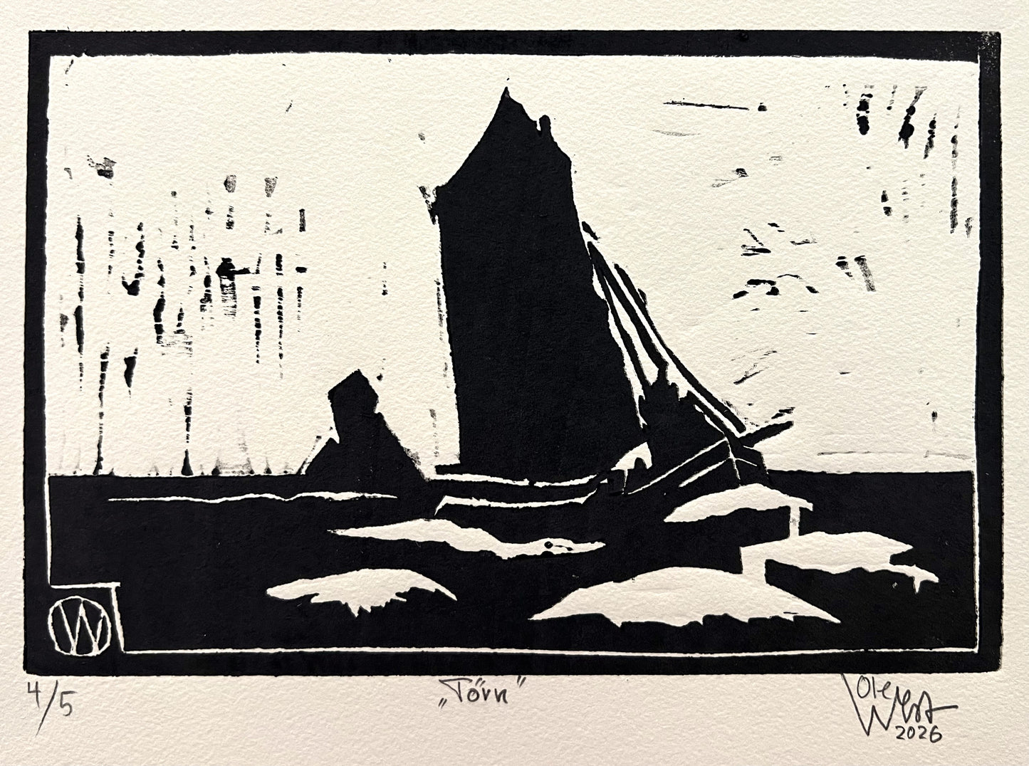 West, Ole, Törn, 4/5, 15 x 22cm, Holzschnitt, 2026