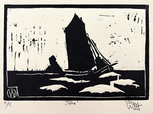 West, Ole, Törn, 4/5, 15 x 22cm, Holzschnitt, 2026